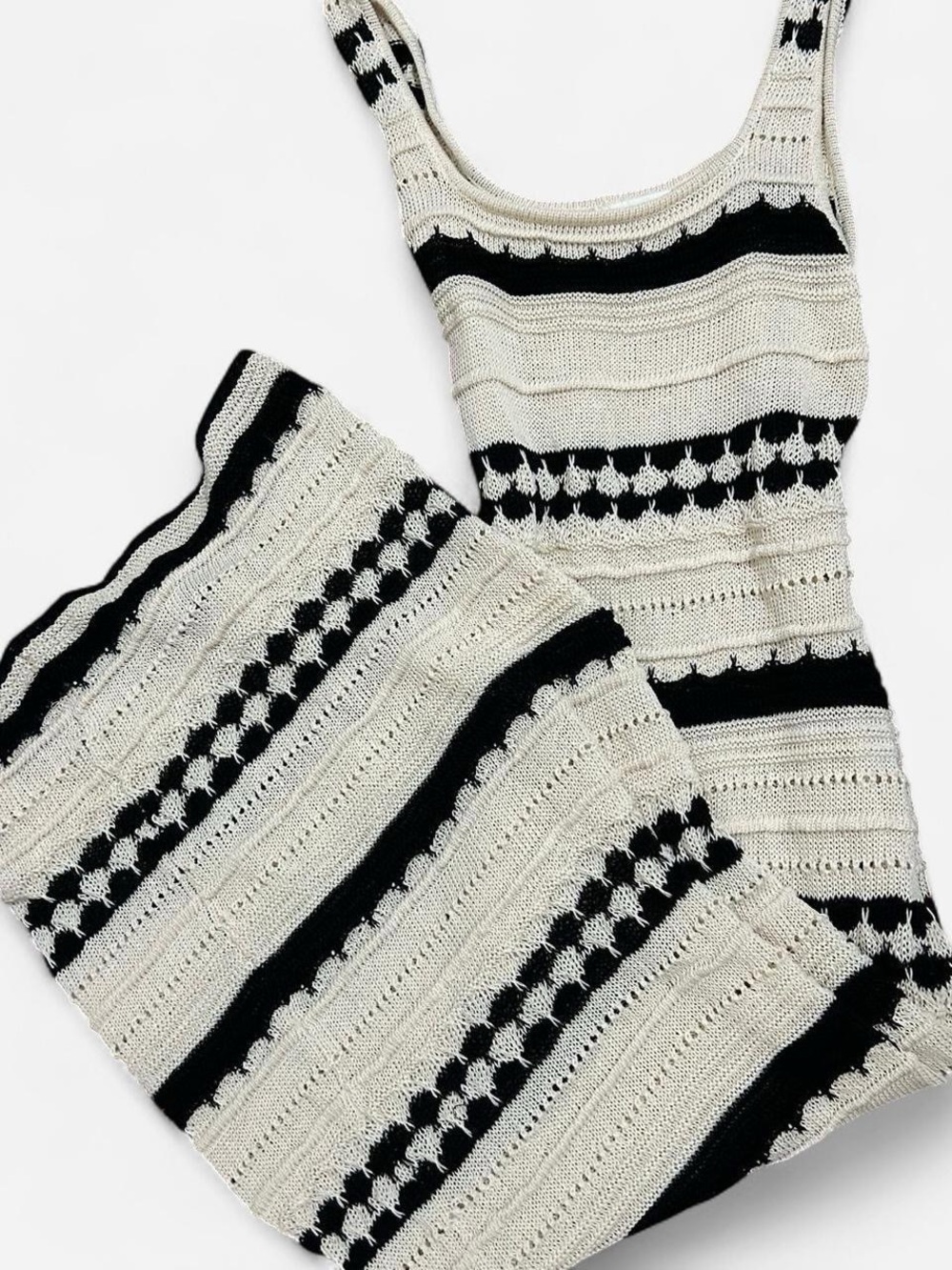 Blu Pepper Cream and Black Striped Knit Dress